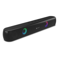 Deals, Discounts & Offers on  - Portronics Decibel 21 10W Wireless Bluetooth Soundbar with LED Lights, TWS Function, Built-in Mic, Built-in FM Radio, USB Port, 3.5mm Aux Slot, Micro SD Slot(Black)