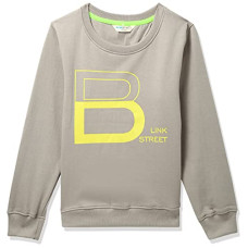 Deals and Offers on - Blink Street Boy's Cotton Crew Neck Sweatshirt (BS-1474-36_Grey_3/4YR) Deals, Discounts & Offers on - Blink Street Boy's Cotton Crew Neck Sweatshirt (BS-1474-36_Grey_3/4YR)