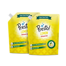 Deals and Offers on - Presto! Amazon Brand Dishwash Gel Lemon 2L Refill (Super Saver Pack), Pack of 2 Deals, Discounts & Offers on - Presto! Amazon Brand Dishwash Gel Lemon 2L Refill (Super Saver Pack), Pack of 2