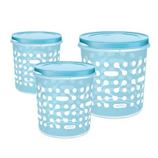 Deals and Offers on - MILTON Storex Storage New Print Containers, Set of 3, Blue Deals, Discounts & Offers on - MILTON Storex Storage New Print Containers, Set of 3, Blue