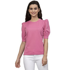 Deals and Offers on - Selvia Women's Puff Sleeve Solid Lycra Casual Top Deals, Discounts & Offers on - Selvia Women's Puff Sleeve Solid Lycra Casual Top