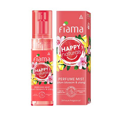Deals, Discounts & Offers on  - Fiama Happy Naturals Perfume Mists, Plum Blossom and ylang with floral and woody notes, skin friendly Ph, long lasting fragrance, 120ml bottle