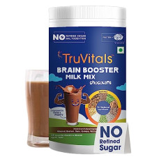 Deals and Offers on - TruVitals Brain Booster Milk Mix Chocolate 200g|5 Natural memory & concentration boosting nutrimix of Brahmi, Walnut, Badam, DHA, Flax Seeds|Protein health drink Deals, Discounts & Offers on - TruVitals Brain Booster Milk Mix Chocolate 200g|5 Natural memory & concentration boosting nutrimix of Brahmi, Walnut, Badam, DHA, Flax Seeds|Protein health drink