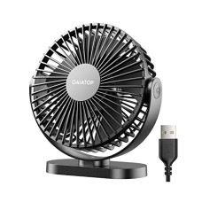 Deals, Discounts & Offers on  - GAIATOP USB Desk Fan, 3 Speeds Quiet Portable Fan, Max Wind 5.3M/S Cooling Small Fan Rotatable Mini Fan, 5.1 Inch Personal Table Fan