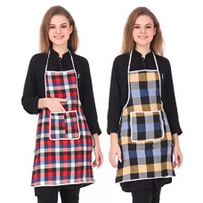 Deals and Offers on - GLUN Waterproof Cotton Kitchen Apron with Front Pocket (Multicolour) Set of 2 Deals, Discounts & Offers on - GLUN Waterproof Cotton Kitchen Apron with Front Pocket (Multicolour) Set of 2