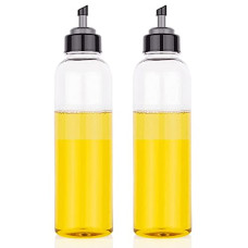 Deals, Discounts & Offers on  - KBS Oil Bottle Dispenser 1 litre Set Plastic Unbreakable Containers Transparent Kitchen Accessories Items (2-PLASTIC-OIL-BOTTLE-1000ML)