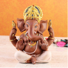 Deals and Offers on - Ferns N Petals Beautiful Brown Ganesha Idol | Diwali Gift | Ganesha Idol Decorative Showpiece - 14 cm(Polyresin, Multicolor) Deals, Discounts & Offers on - Ferns N Petals Beautiful Brown Ganesha Idol | Diwali Gift | Ganesha Idol Decorative Showpiece - 14 cm(Polyresin, Multicolor)