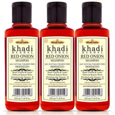 Deals, Discounts & Offers on Beauty Care - Khadi Herbal 100% Pure & Natural Red Onion Shampoo l For Hair Growth & Control Hair Losses 630Ml (Pack Of 3).
