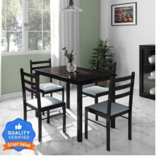 Deals, Discounts & Offers on Furniture - Flipkart Perfect Homes Capri Solid Wood 4 Seater Dining Set(Finish Color -Almond Walnut, Knock Down)