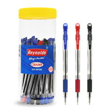 Deals, Discounts & Offers on Stationery - Reynolds CHAMP 25 CT JAR (18 CT BLUE/ 4 CT BLACK/ 3 CT RED) I Lightweight Ball Pen With Comfortable Grip