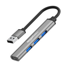 Deals and Offers on - Amazon Basics 4-in-1 Hub Multiport Adapter, USB Type-C with Aluminium Shell, 1xUSB 3.0 & 3xUSB 2.0 Deals, Discounts & Offers on - Amazon Basics 4-in-1 Hub Multiport Adapter, USB Type-C with Aluminium Shell, 1xUSB 3.0 & 3xUSB 2.0