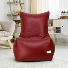 Deals and Offers on Furniture - SATTVA Faux Leather Chair Style Bean Bag XXXL Bean Bag Filled (with Beans)_Maroon Deals, Discounts & Offers on Furniture - SATTVA Faux Leather Chair Style Bean Bag XXXL Bean Bag Filled (with Beans)_Maroon