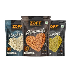 Deals, Discounts & Offers on  - Zoff Premium Mixed Dry Fruits Combo: Almonds, Cashews, and Raisins - 250g Each | Perfect Diwali and Festival Gifts & Hampers | Net weight 750g