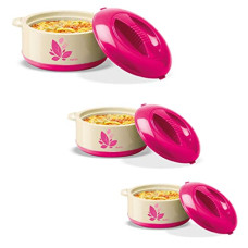 Deals, Discounts & Offers on  - Milton New Orchid Jr. Inner Steel Casserole (450 ml, 790 ml, 1260 ml) Gift Set of 3, Pink | PU Insulated | BPA free | Food Grade | Easy to Carry | Easy to Store | Ideal For Chapatti | Roti | Curd Maker