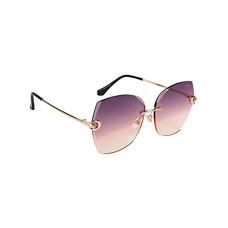 Deals, Discounts & Offers on Sunglasses & Eyewear Accessories - Voyage UV Protected Square Women Sunglasses - (Violet Lens | Golden Frame | Gradient Sunglasses)
