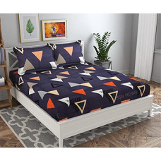Deals and Offers on - BSB HOME Premium Cotton Elastic Fitted Bedsheets with 2 King Size Pillow Covers | Double Bed with All Around Elastic 180 TC Supersoft | Size - 72 King Sizex78+10 inches | Grey Orange and White Deals, Discounts & Offers on - BSB HOME Premium Cotton Elastic Fitted Bedsheets with 2 King Size Pillow Covers | Double Bed with All Around Elastic 180 TC Supersoft | Size - 72 King Sizex78+10 inches | Grey Orange and White