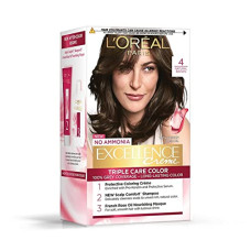 Deals and Offers on - L'Oral Paris Permanent Hair Colour, Radiant At-Home Hair Colour with up to 100% Grey Coverage, Pro-Keratin, Up to 8 Weeks of Colour, Excellence Crme, 4 Natural Dark Brown, 72ml+100g Deals, Discounts & Offers on - L'Oral Paris Permanent Hair Colour, Radiant At-Home Hair Colour with up to 100% Grey Coverage, Pro-Keratin, Up to 8 Weeks of Colour, Excellence Crme, 4 Natural Dark Brown, 72ml+100g