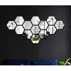 Deals and Offers on - Bikri Kendra - Hexagon 13 Silver mirror stickers for wall, hexagon mirror wall stickers, acrylic mirror wall decor sticker, hexagonal mirror wall sticker, wall mirror stickers, wall stickers Deals, Discounts & Offers on - Bikri Kendra - Hexagon 13 Silver mirror stickers for wall, hexagon mirror wall stickers, acrylic mirror wall decor sticker, hexagonal mirror wall sticker, wall mirror stickers, wall stickers