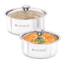 Deals, Discounts & Offers on  - Wonderchef Austin Serving Casserole Set - 2pc Casseroles with Lids 16cm & 14 cm Each