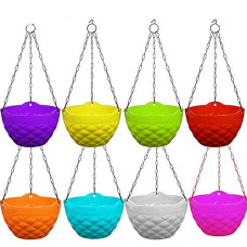 Deals, Discounts & Offers on Gardening Tools - Altino Plastic Planter Pot, Multicolour, Diamond Shape, Set of 8