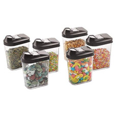 Deals and Offers on - Steelo Skippar Plastic Storage Container, 6 Pcs Set, 250 ml x 6, Black Deals, Discounts & Offers on - Steelo Skippar Plastic Storage Container, 6 Pcs Set, 250 ml x 6, Black