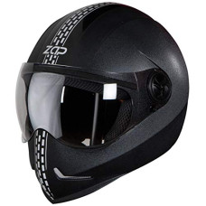 Deals, Discounts & Offers on  - Steelbird SB-50 Adonis Zap ABS Material Shell Dashing Full Face Helmet with Plain Visor (Large 600 mm, Black with Silver )
