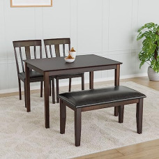 Deals, Discounts & Offers on Furniture - Nilkamal Magnito Solid Rubber Wood Dining Set| 1 Year Warranty (4 Seater with Bench)