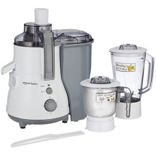Deals, Discounts & Offers on  - Amazon Basics 850W Juicer Mixer Grinder | 100% Copper Motor | 20000 RPM | 1 Blender Jar & 1 Grinder Jar | White & Grey