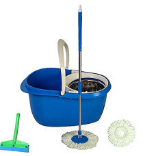 Deals, Discounts & Offers on Home Improvement - Frestol Steel Mop +2 Refill+Rod + Wiper - Blue