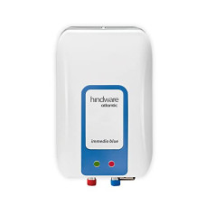 Deals, Discounts & Offers on  - Hindware Atlantic Immedio Blue 3L Instant Water Heater, Stainless Steel Tank, I-Thermostat Feature & Pressure Release Valve (White & Blue), Wall Mounting