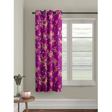 Deals, Discounts & Offers on  - Cortina 1 Piece Floral Design Panel Eyelet Polyester Window Curtain - 5-Feet, Pink