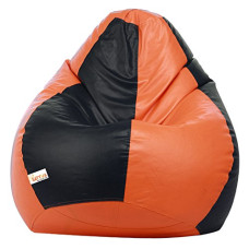 Deals, Discounts & Offers on Furniture - Sattva Classic Bean Bag Cover Without Beans XXL Size Dual Colour - Black Orange