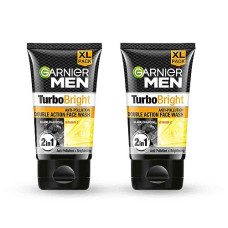 Deals, Discounts & Offers on  - Garnier Men, Face Wash, Brightening & Anti-Pollution, TurboBright Double Action, 2 x 150g (pack of 2)