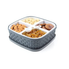 Deals, Discounts & Offers on  - Clazkit Plastic Dry Fruit/Masala Box 4 Sections Multipurpose Box- Color May Vary