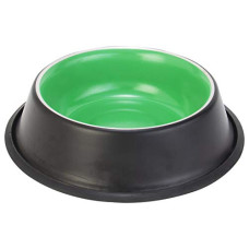 Deals, Discounts & Offers on  - Choostix Dog and Cat Feeding Steel Bowl, Black Matte and Pantone Green, Medium, 710 ml