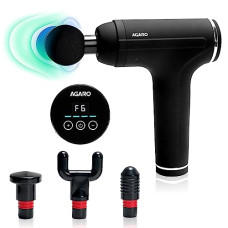 Deals, Discounts & Offers on  - AGARO Galaxy Gun Massager, 4 Heads, 6 Speed, Rechargeable, Handheld, Percussion Muscle Massager for Full Body Pain Relief, Muscle Relaxation of Neck, Shoulder, Back, Foot