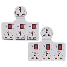 Deals, Discounts & Offers on Electronics - Digiway 4 Universal Socket 3 Switch Multi Plug Extension Board/Multiplug(Pack of 2)
