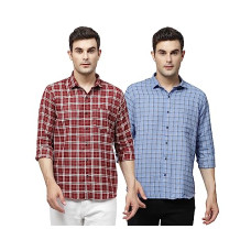 Deals, Discounts & Offers on Men - ELYYORK Men's Cotton Check Regular Fit Casual Shirt| Full Sleeve Shirt