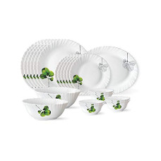 Deals, Discounts & Offers on  - Larah By Borosil Oval Opalware Dinner Set, 21 Pcs, White