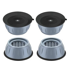 Deals, Discounts & Offers on Health & Personal Care - Suzec Washer Dryer Anti Vibration Pads with Suction Cup Feet, Fridge Washing Machine Leveling Feet Anti Walk Pads Shock Absorber Furniture Lifting Base (4 Piece)