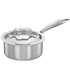 Deals, Discounts & Offers on Cookware - Inalsa Cookware Platinum Triply Sauce Pan with Lid-16cm, 1.75L| Induction Friendly, (Silver), Small