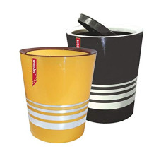 Deals, Discounts & Offers on  - Wonder Bingo Plastic Dustbin, 2 Pc Dustbin 6 Ltr, Black & Yellow Color, Made in India