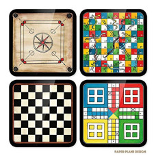 Deals and Offers on - Paper Plane Design Tea Coaster Set Wooden Decorative Coasters Set. Home And Office Wooden Coaster Set. (LUDO) Deals, Discounts & Offers on - Paper Plane Design Tea Coaster Set Wooden Decorative Coasters Set. Home And Office Wooden Coaster Set. (LUDO)