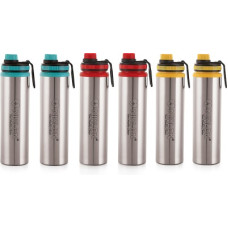 Deals, Discounts & Offers on  - NIRLON Eco Star Stainless Steel Water Bottle 900 ml Bottle(Pack of 6, Multicolor, Steel)