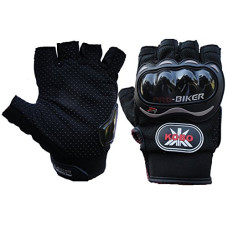 Deals and Offers on - Probiker Leather Motorcycle Riding Half Finger Gloves (Black, XL) Deals, Discounts & Offers on - Probiker Leather Motorcycle Riding Half Finger Gloves (Black, XL)