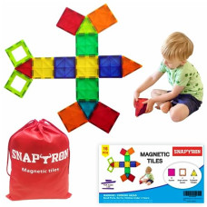 Deals, Discounts & Offers on Toys & Games - SNAPTRON Magnetic Tiles Blocks for Kids- 16Pcs Magnetic Blocks for Kids Girls Boys Toys,Magnetic Tiles for Kids/Magnetic Building Blocks for Kids/Magnetic Shapes