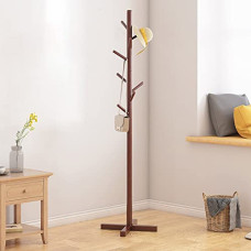 Deals and Offers on - Wolpin 8 Hooks Coat Hanger Rack Stand Wooden Scarf, Stand Deals, Discounts & Offers on - Wolpin 8 Hooks Coat Hanger Rack Stand Wooden Scarf, Stand