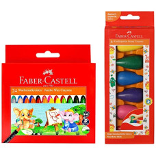 Deals and Offers on - Faber-Castell Jumbo Wax Crayons - 24 Shades & Faber-Castell Kindergarten Grasp Crayons - Pack of 6 (Assorted) Deals, Discounts & Offers on - Faber-Castell Jumbo Wax Crayons - 24 Shades & Faber-Castell Kindergarten Grasp Crayons - Pack of 6 (Assorted)