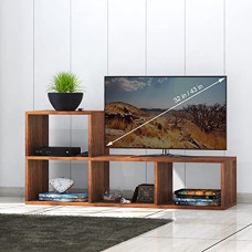 Deals and Offers on Furniture - Klaxon Engineered Wood, Matt Finish Deacon TV Unit/Display Storage Cabinet Rack with Decor Shelf (Walnut) Deals, Discounts & Offers on Furniture - Klaxon Engineered Wood, Matt Finish Deacon TV Unit/Display Storage Cabinet Rack with Decor Shelf (Walnut)