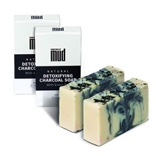 Deals and Offers on - MensXP Mud Natural Handmade Detoxifying Activated Charcoal Soap With Black Clay, Shea Butter & Green Tea, Cold Pressed - Set Of 2 Deals, Discounts & Offers on - MensXP Mud Natural Handmade Detoxifying Activated Charcoal Soap With Black Clay, Shea Butter & Green Tea, Cold Pressed - Set Of 2